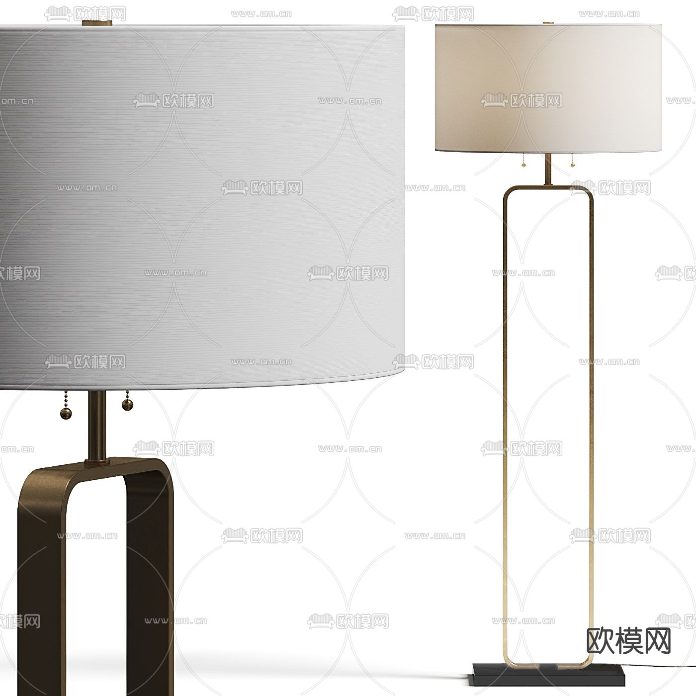 现代金属落地灯3d模型下载