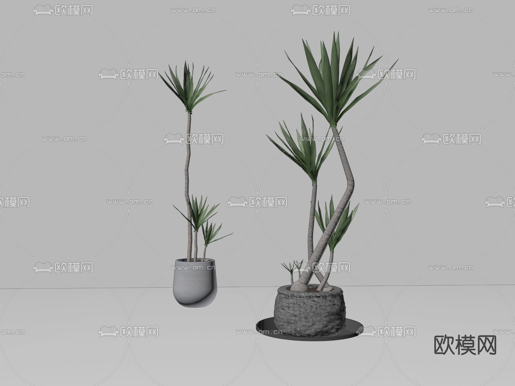 现代绿植盆栽su模型