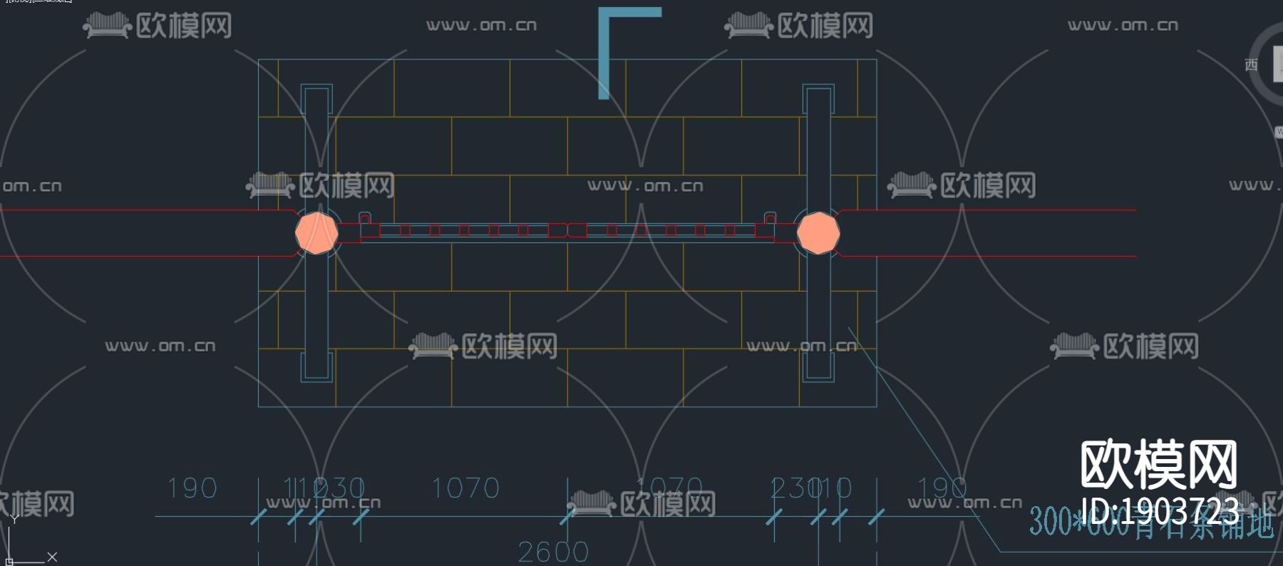 中式牌坊平面立面剖面大样施工图纸下载（渲染图5）