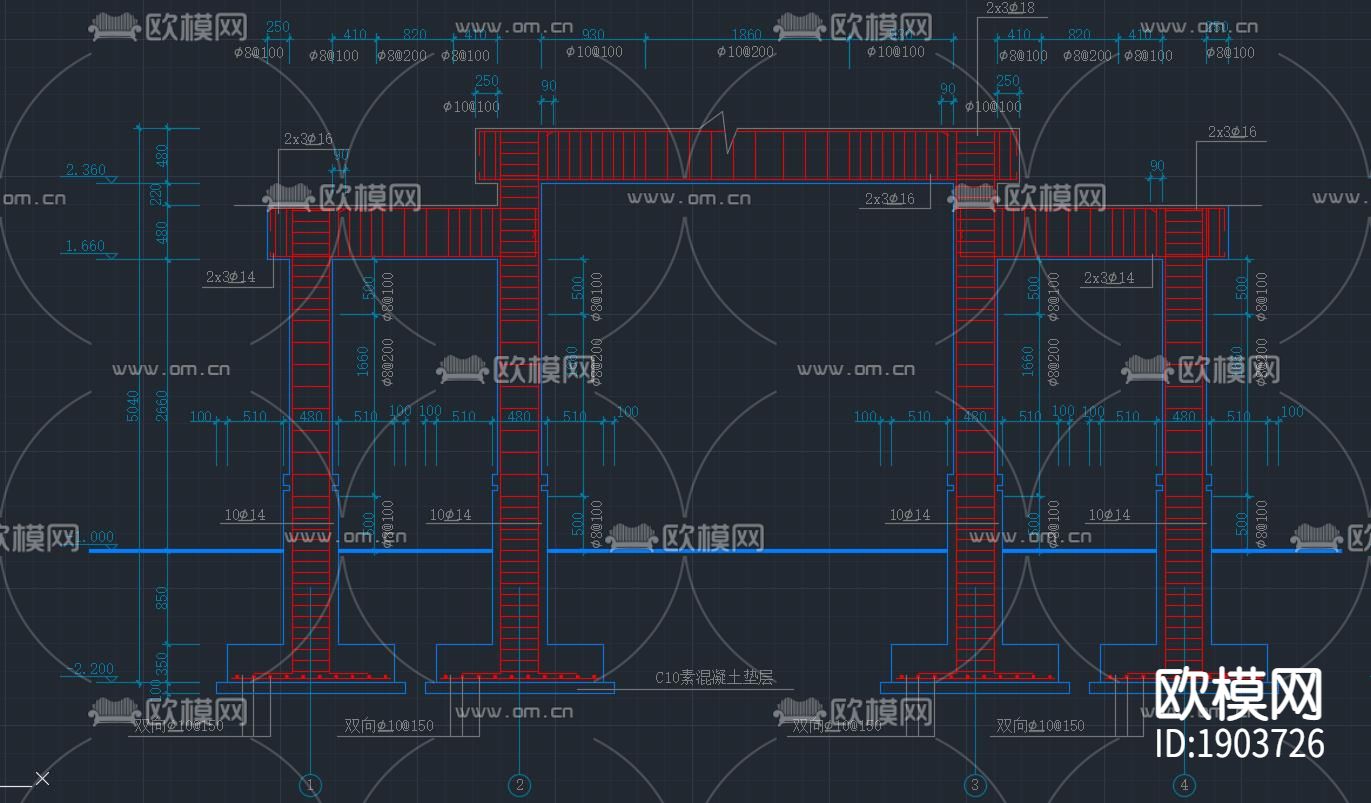 中式牌坊平面立面剖面大样施工图纸下载（渲染图6）