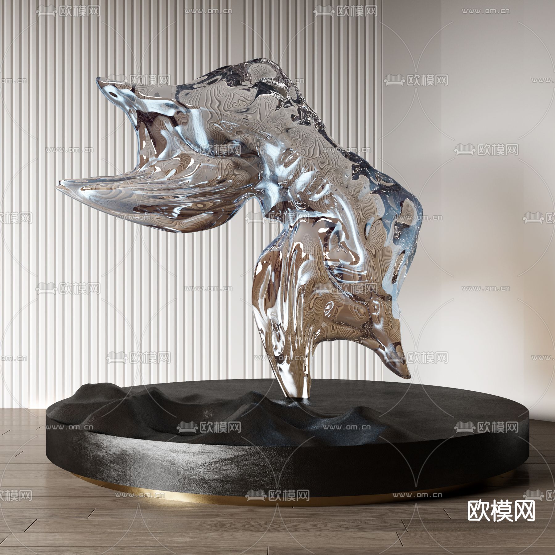 现代抽象雕塑摆件3d模型下载