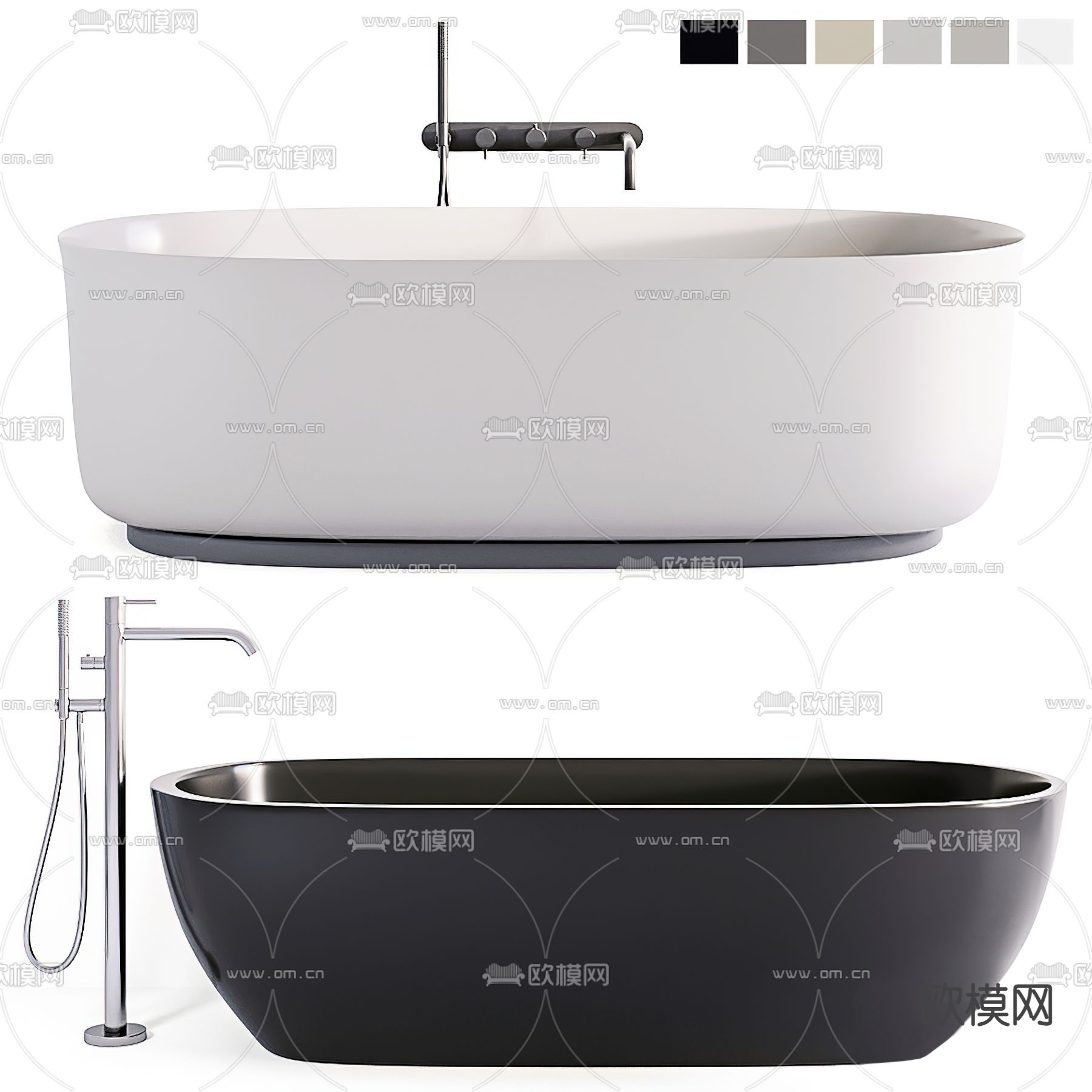 现代浴缸3d模型