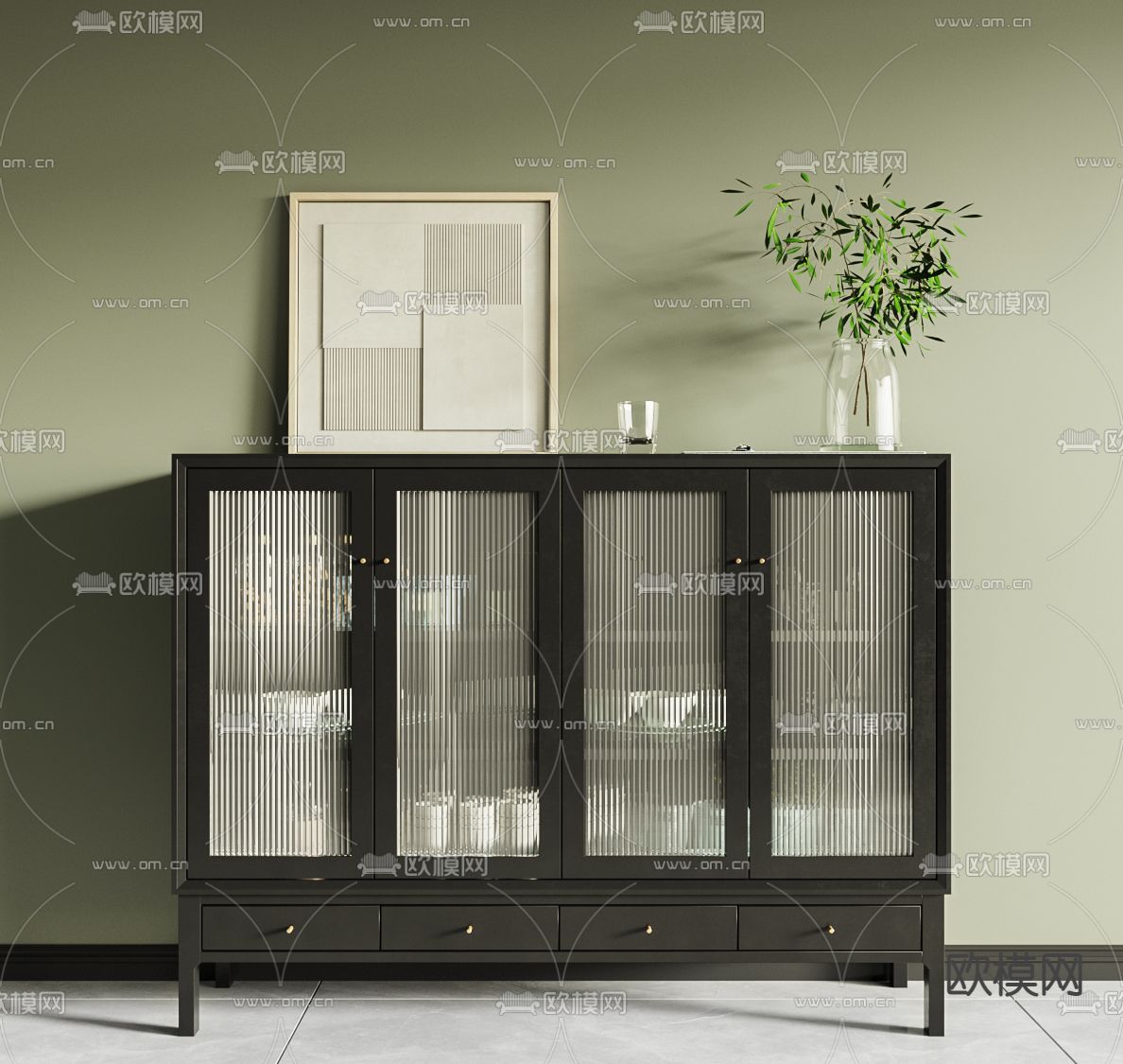 北欧餐边柜3d模型下载