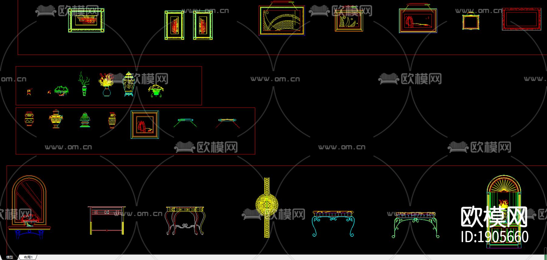 复古家具节点大样下载（渲染图2）