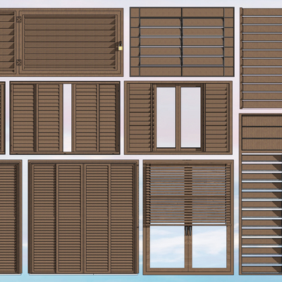 现代百叶窗帘su模型