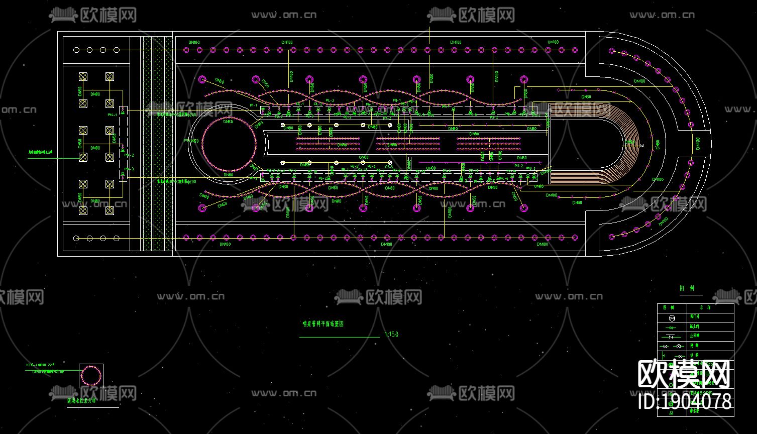 喷泉平面图施工图下载（渲染图2）