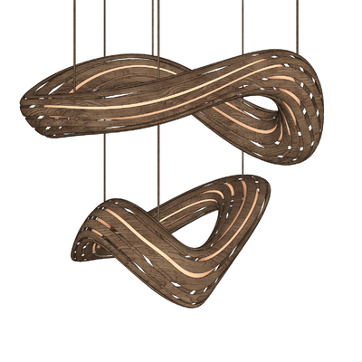  东南亚异形吊灯su模型 