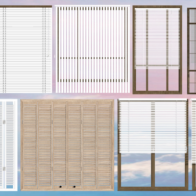 现代百叶窗帘su模型
