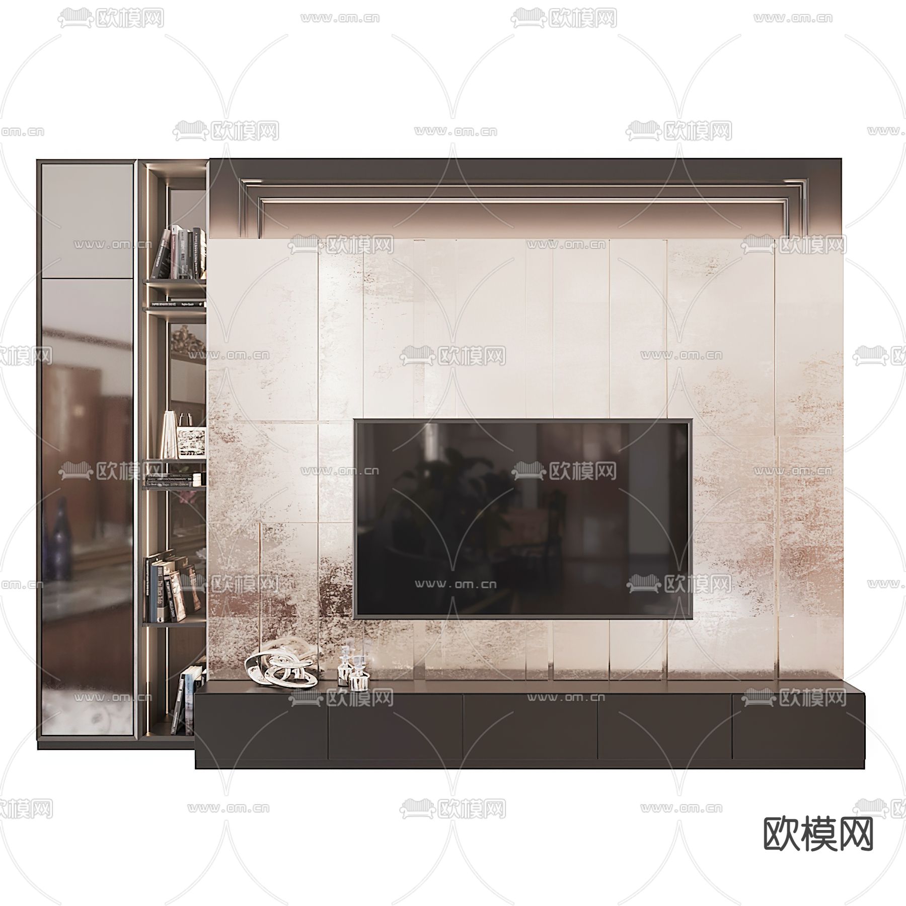 现代电视背景墙3d模型