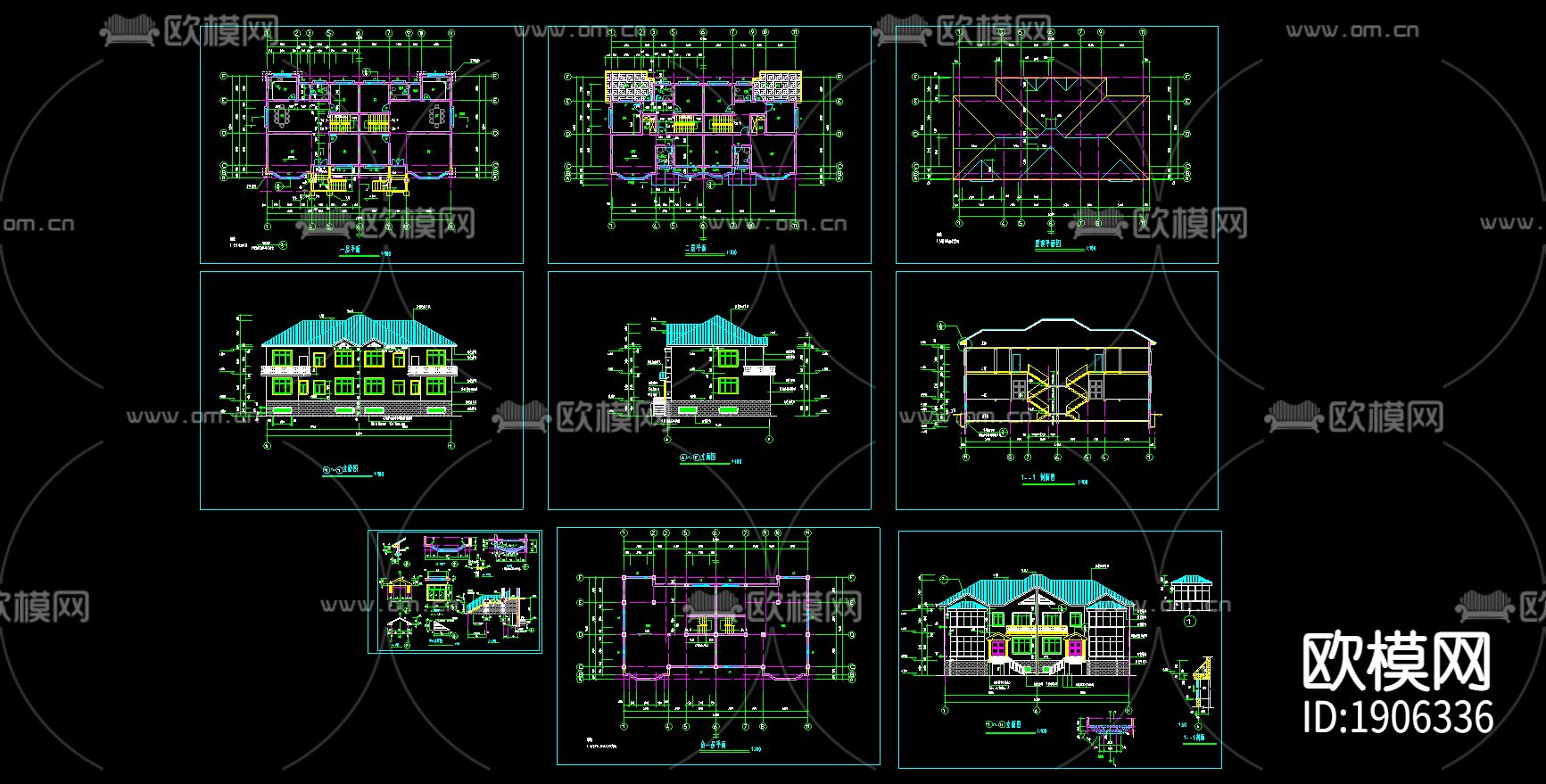 德山旅游度区乡村别墅楼下载（渲染图3）
