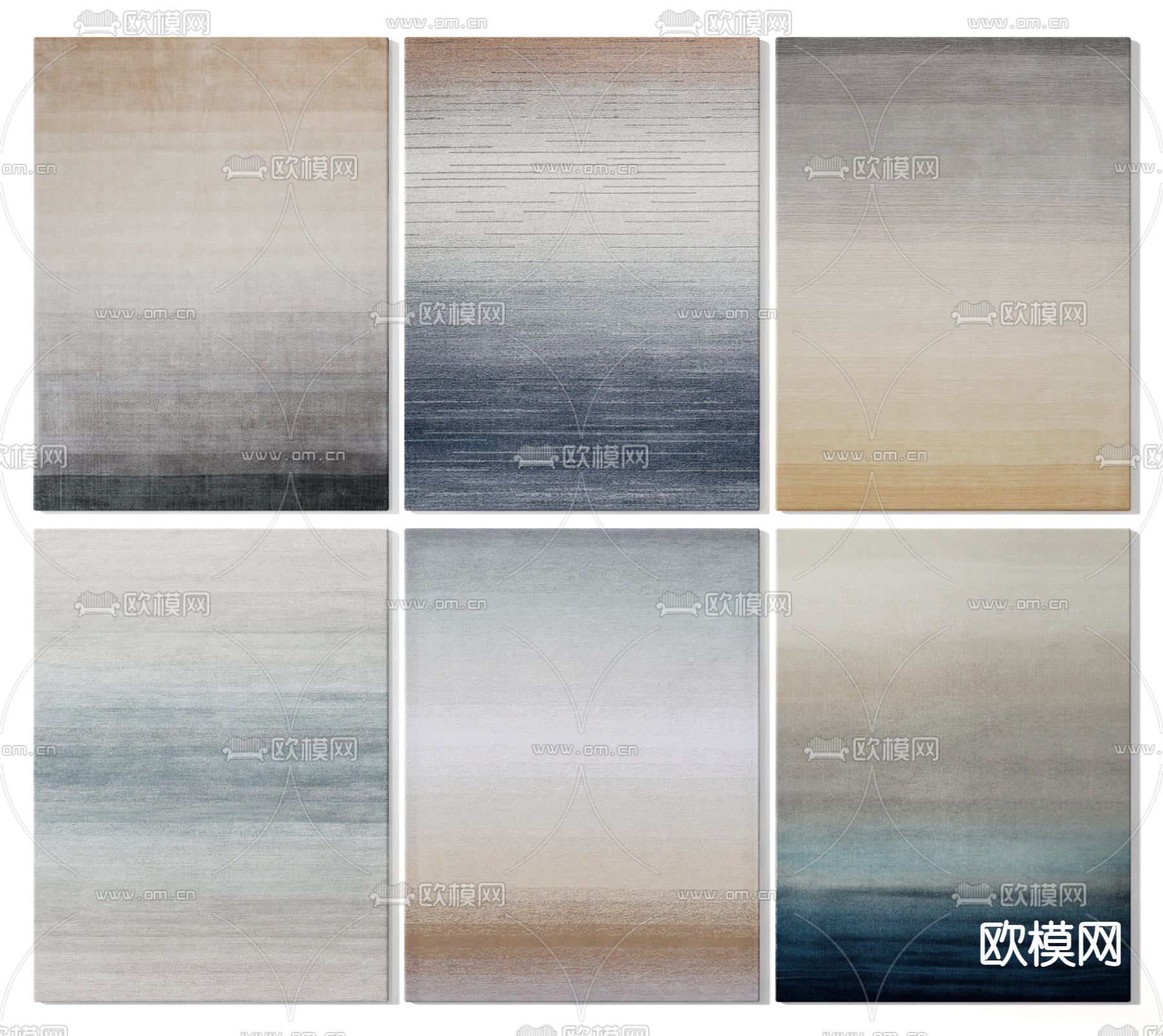 现代布艺地毯3d模型下载