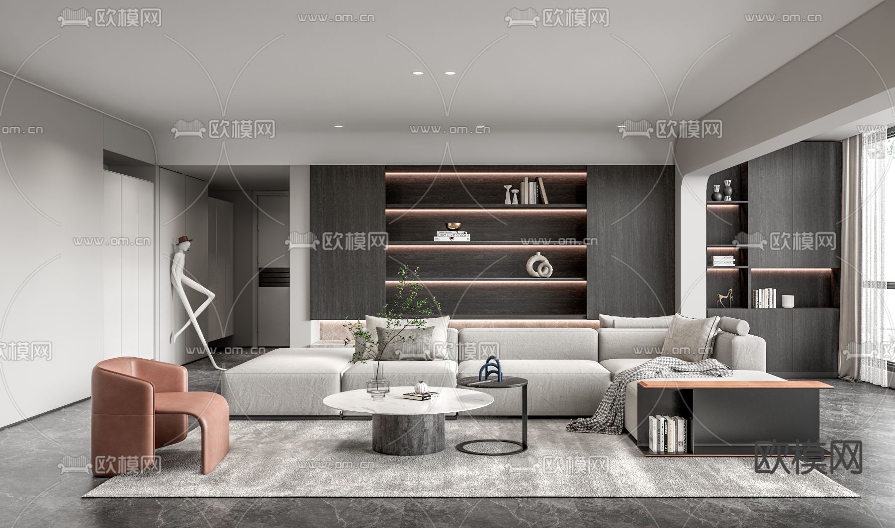现代客厅su模型