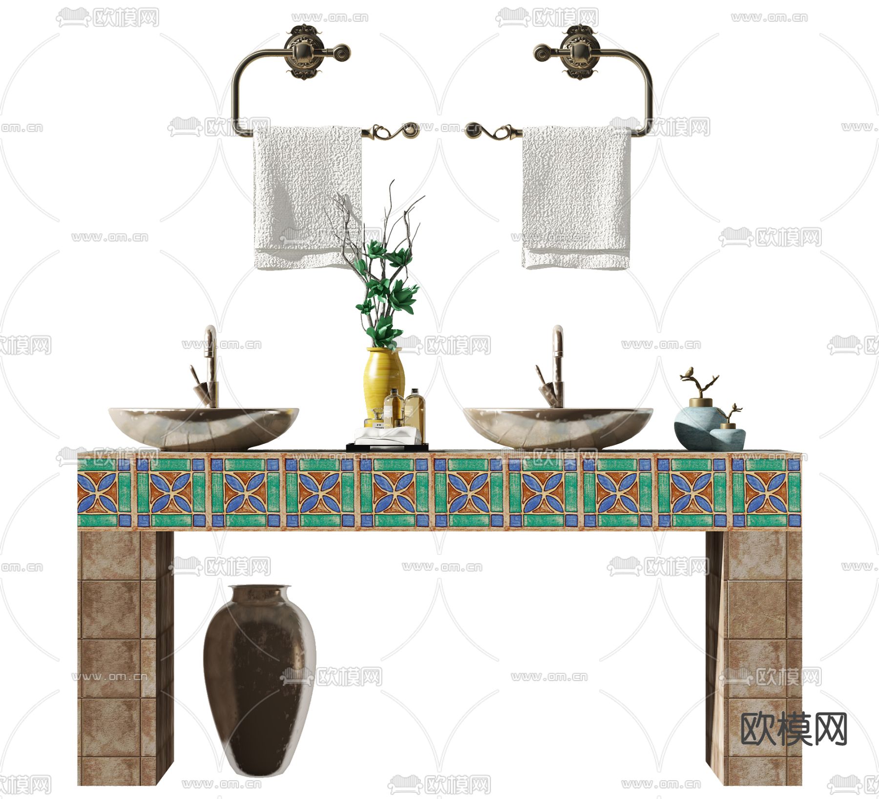 美式洗手台3d模型下载