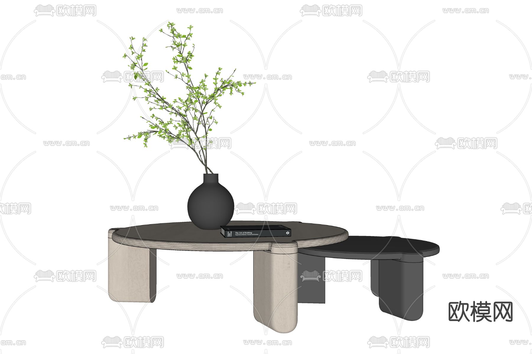 北欧茶几su模型下载（渲染图2）