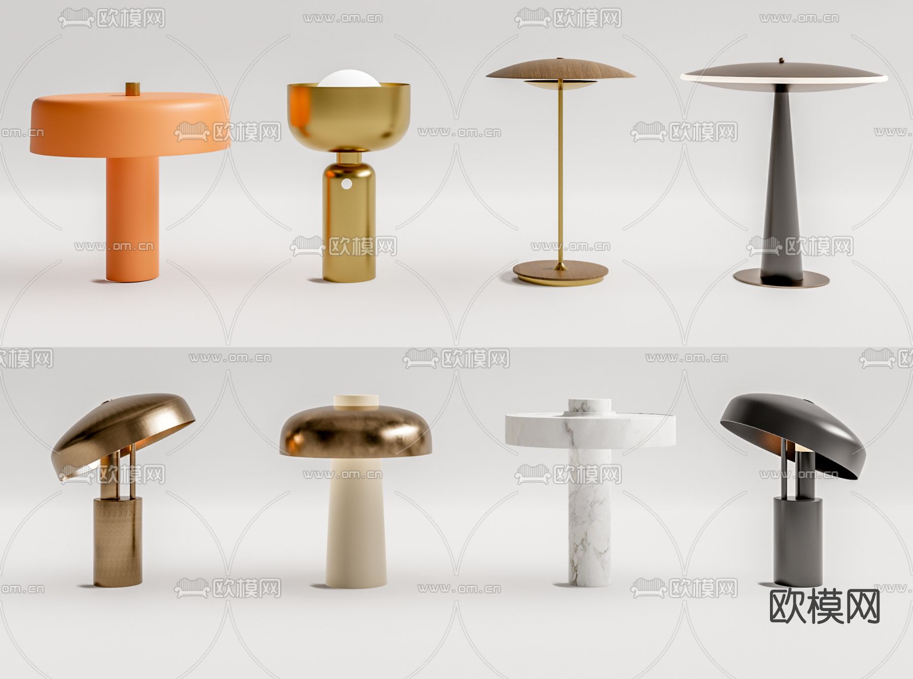 现代台灯su模型下载（渲染图1）