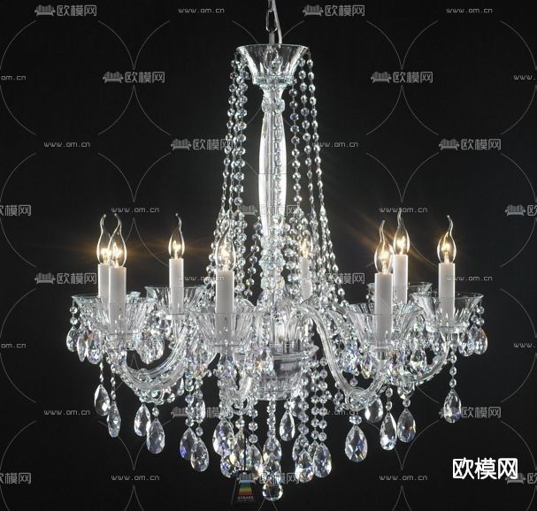 欧式水晶吊灯免费3d模型下载