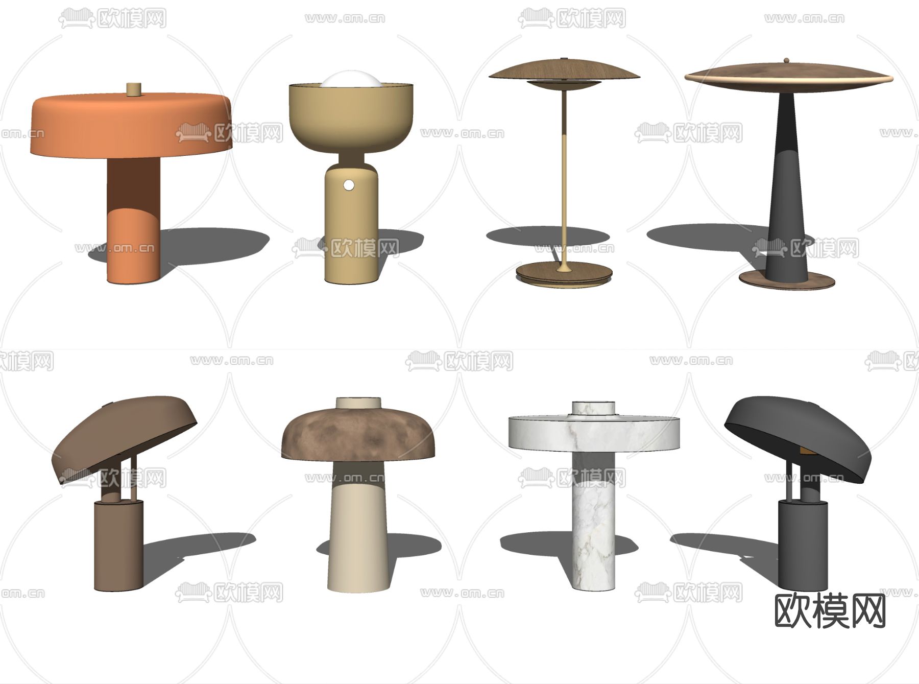 现代台灯su模型下载（渲染图2）