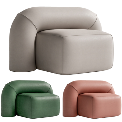  现代皮革休闲沙发su模型 