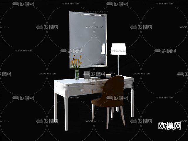 现代梳妆台免费3d模型下载