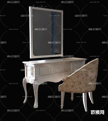 现代梳妆台免费3d模型下载