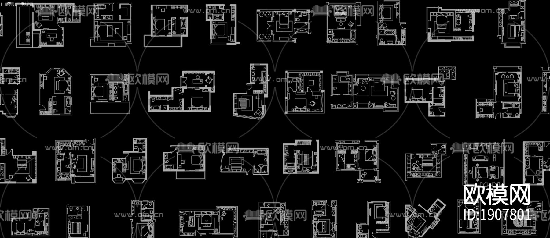 卧室CAD图库下载（渲染图3）