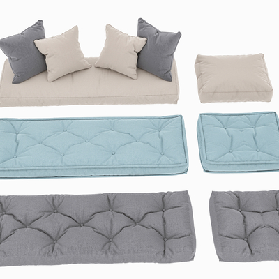  北欧布艺坐垫抱枕su模型 