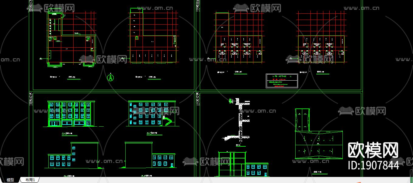 招待所建筑CAD施工图下载