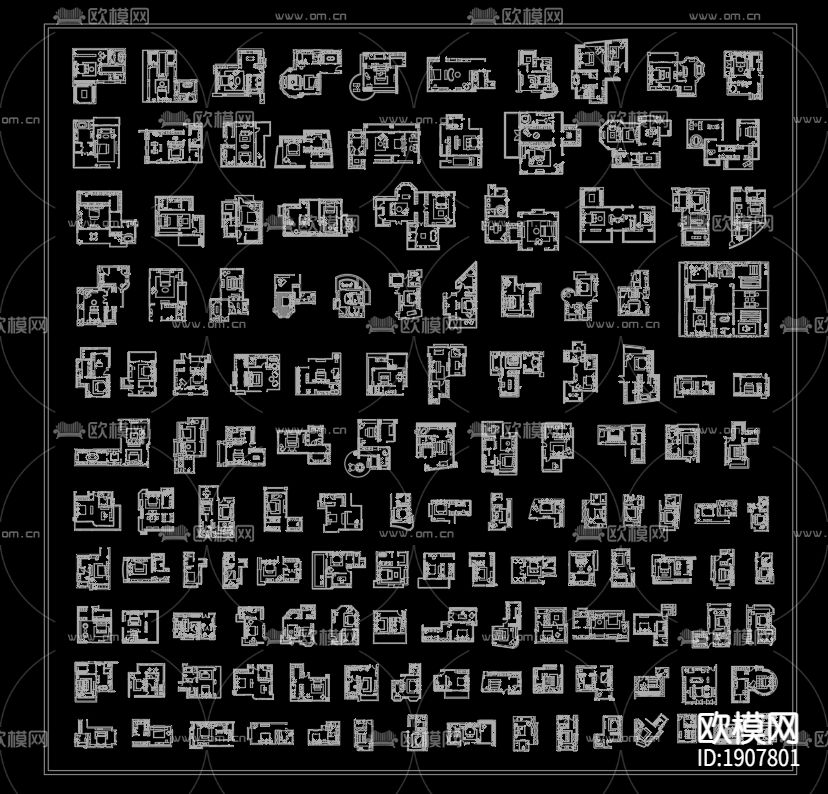 卧室CAD图库下载（渲染图1）