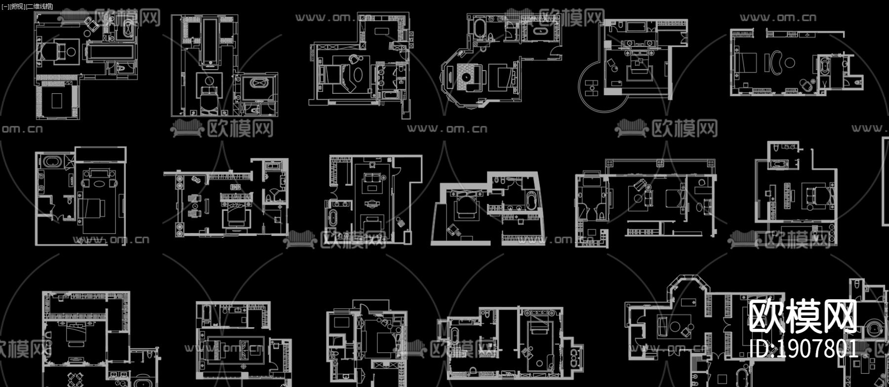 卧室CAD图库下载（渲染图4）