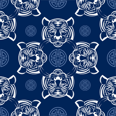  无缝虎年老虎卡通壁纸 