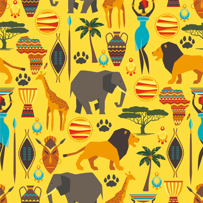  无缝卡通动物图案壁纸 