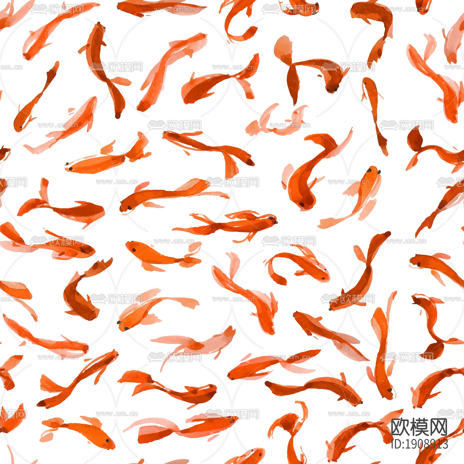 水彩锦鲤纹理下载