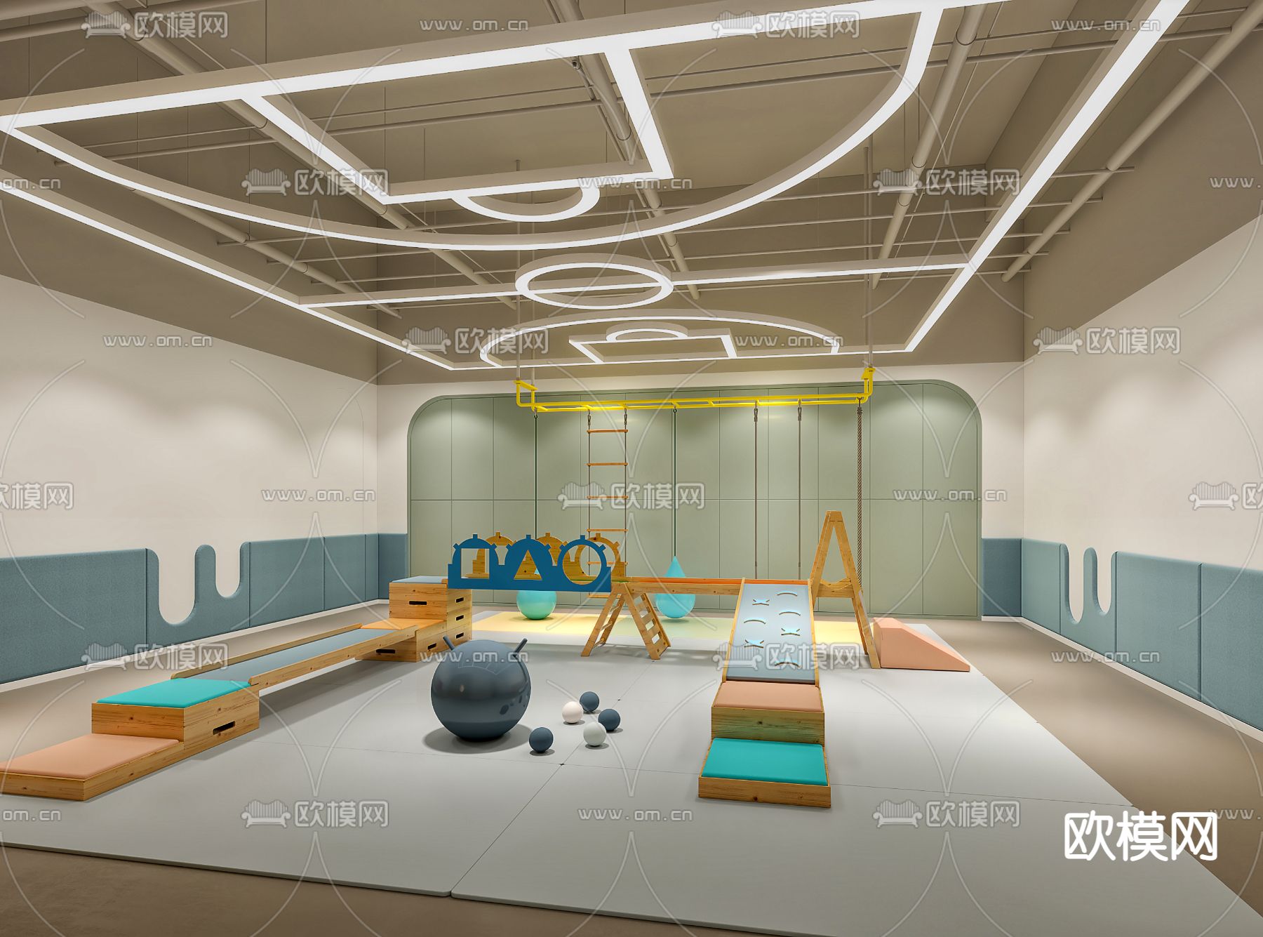 现代儿童感统训练室3d模型下载