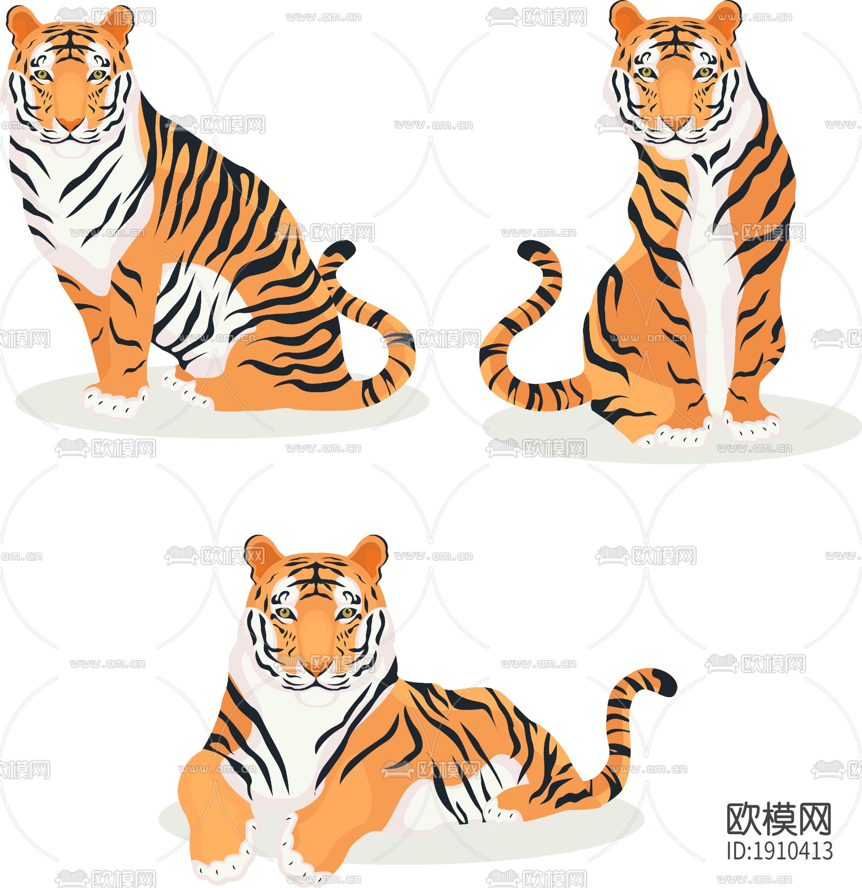 虎年小老虎萌虎卡通图案下载