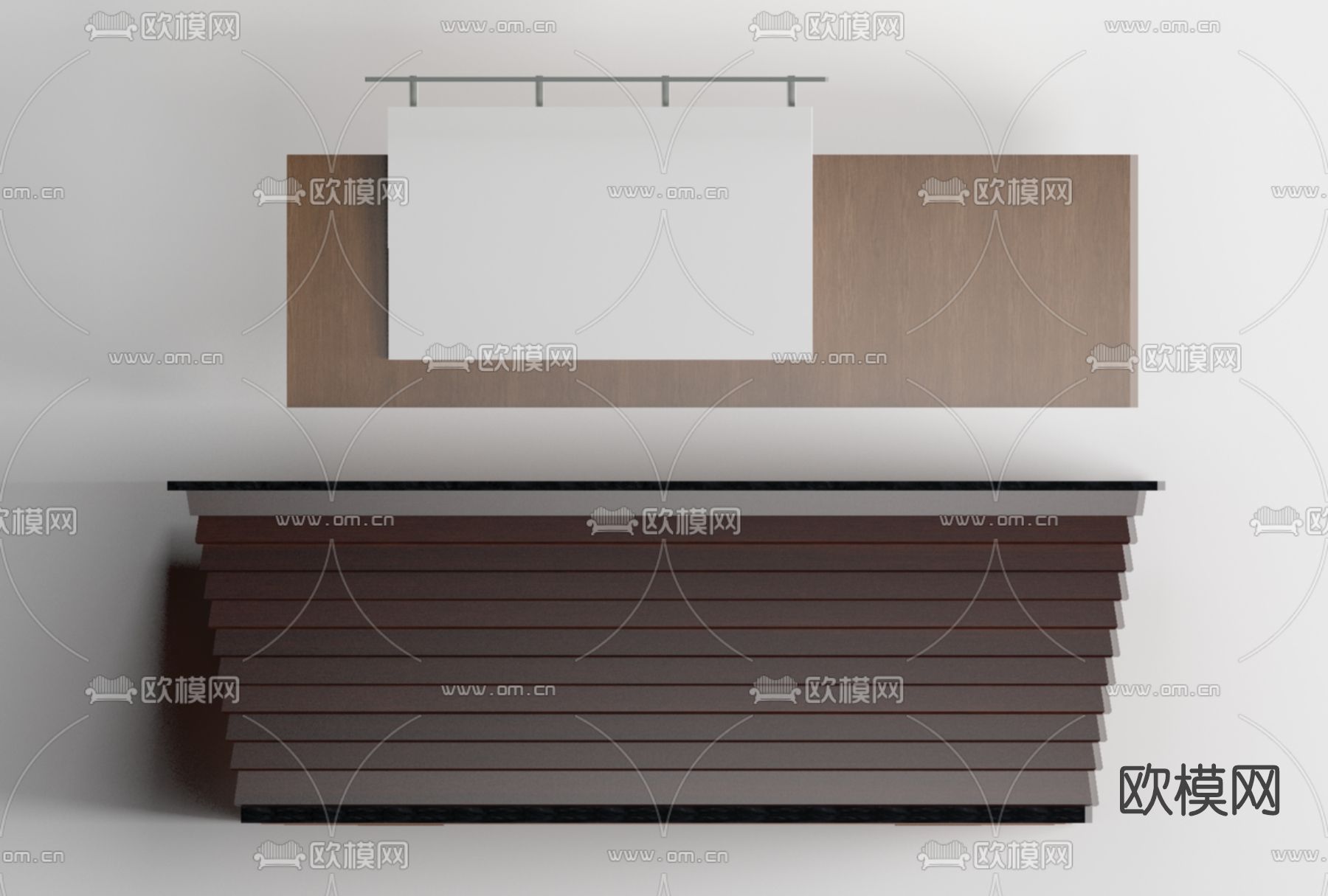 现代前台接待台免费3d模型下载