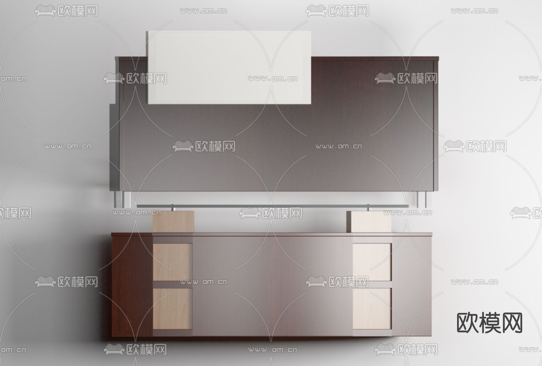 现代前台接待台免费3d模型下载