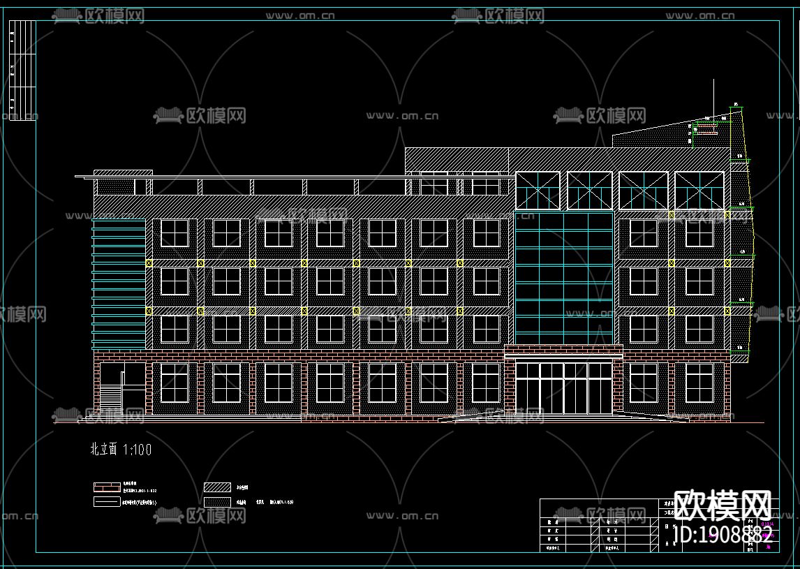 办公楼建筑CAD施工图-免费3dmax模型库-欧模网