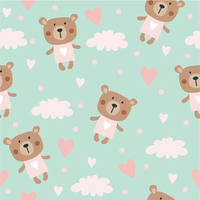  无缝卡通动物图案壁纸 