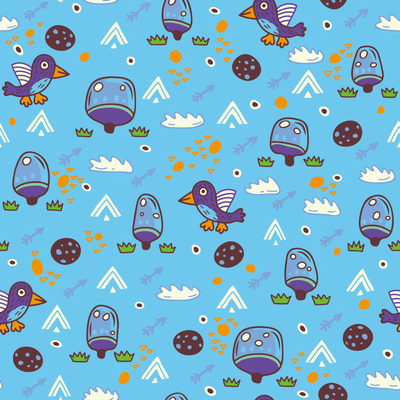  无缝卡通动物图案壁纸 