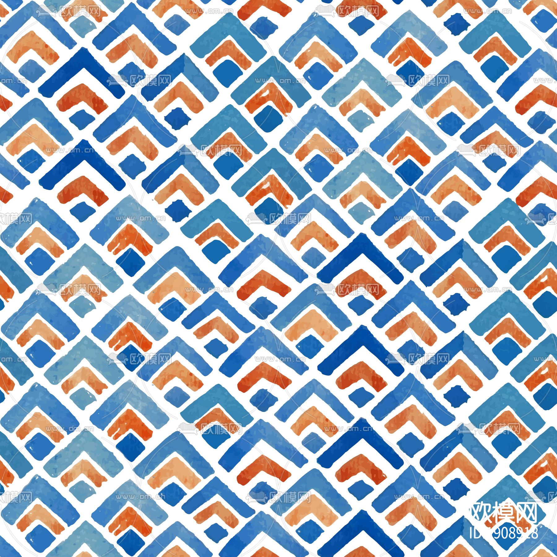 古风水彩图案锦鲤纹理下载