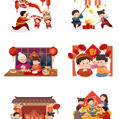  虎年小老虎萌虎卡通图案 