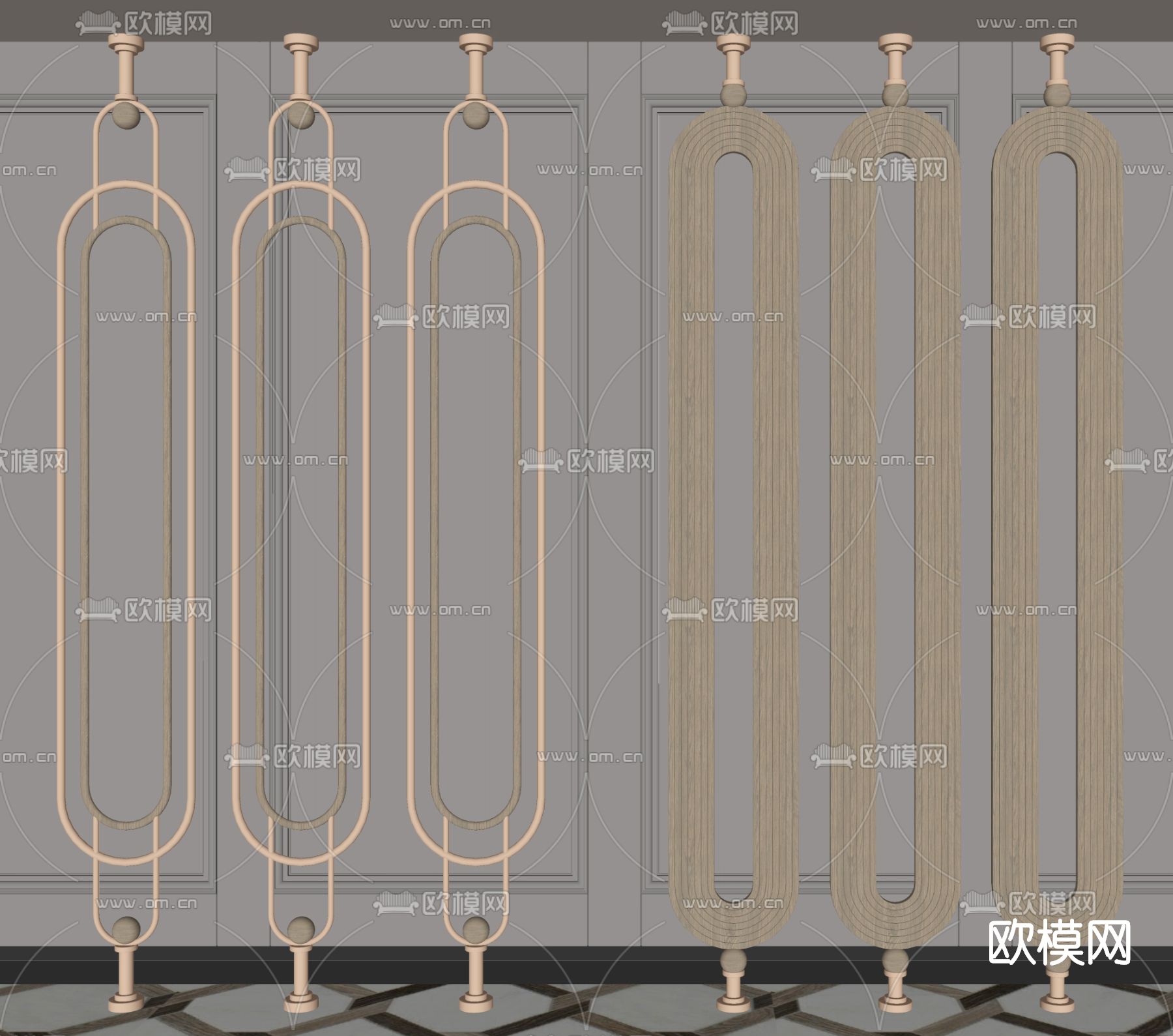 现代屏风隔断su模型下载（渲染图2）