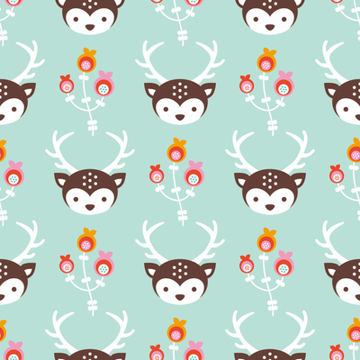  无缝卡通动物图案壁纸 