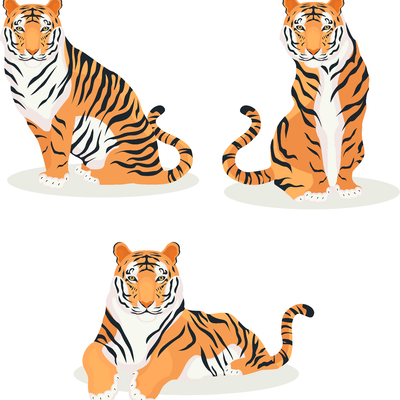  虎年小老虎萌虎卡通图案 