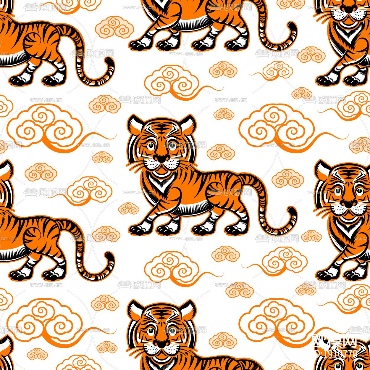 无缝虎年老虎卡通壁纸下载