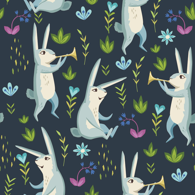  无缝卡通动物图案壁纸 