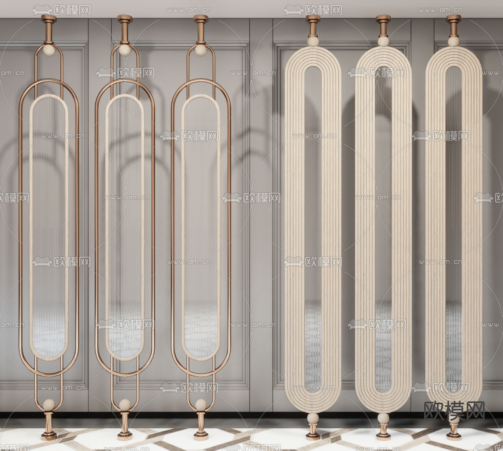 现代屏风隔断su模型下载（渲染图1）