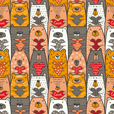  无缝卡通动物图案壁纸 