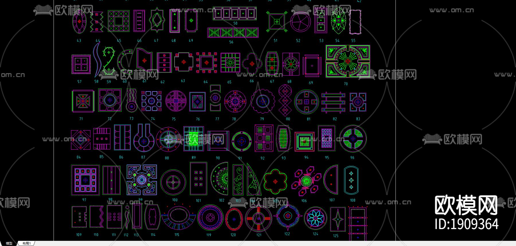 室内装修cad图库下载