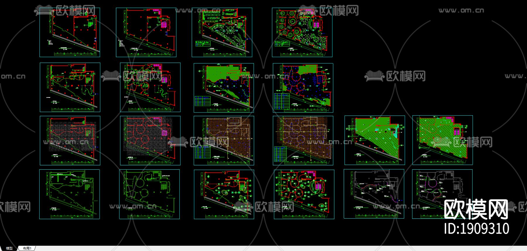 餐厅CAD施工图-免费3dmax模型库-欧模网